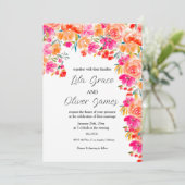 Elegant Wildflower Wedding Invitation Kaart (Staand voorkant)