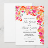 Elegant Wildflower Wedding Invitation Kaart (Voorkant / Achterkant)