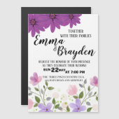 Elegant Wildflower Wedding Invitation Magnetische Uitnodiging (Voorkant / Achterkant)
