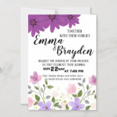 Elegant Wildflower Wedding Invitation Magnetische Uitnodiging (Voorkant)