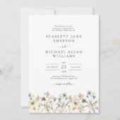 Elegant Wildflower Wedding Invitting Kaart (Voorkant)