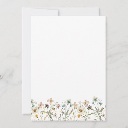 Elegant Wildflower Wedding Invitting Kaart (Achterkant)