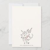 Elegant Wildflower Wedding Kaart (Achterkant)