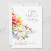 Elegant Wildflower Wedding Kaart (Voorkant)
