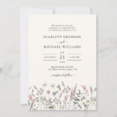 Elegant Wildflower Wedding Kaart (Voorkant)
