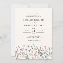 Elegant Wildflower Wedding Kaart