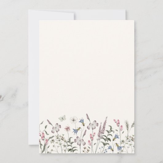 Elegant Wildflower Wedding Kaart (Achterkant)