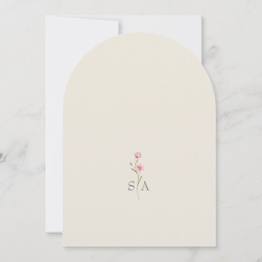 Elegant Wildflower Wedding Kaart (Achterkant)