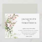 Elegant Wildflower Wedding Kaart (Voorkant / Achterkant)