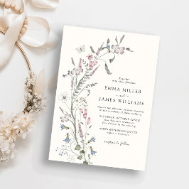 Elegant Wildflower Wedding Kaart