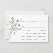 Elegant Wildflower Wedding Meal Choice RSVP (Voorkant)