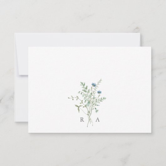 Elegant Wildflower Wedding Meal Choice RSVP (Achterkant)