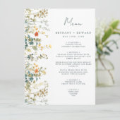 Elegant Wildflower Wedding Menu (Staand voorkant)