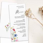 Elegant Wildflower Wedding Menu