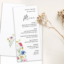 Elegant Wildflower Wedding Menu