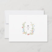 Elegant Wildflower Wedding Monogram RSVP Kaartje (Achterkant)