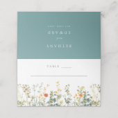 Elegant Wildflower Wedding Plaatskaartje (Buitenkant ongevouwen)