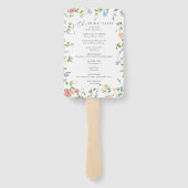 Elegant Wildflower Wedding Program Handwaaier (Achterkant)