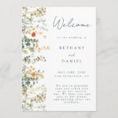 Elegant Wildflower Wedding Programmakaart (Voorkant)
