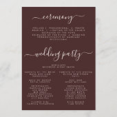 Elegant Wildflower Wedding Programmakaart (Achterkant)