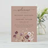 Elegant Wildflower Wedding Programmakaart (Staand voorkant)