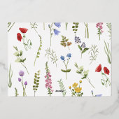 Elegant Wildflower Wedding Rehearsal Dinner Folie Uitnodiging (Achterkant)