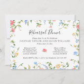 Elegant Wildflower Wedding Rehearsal Dinner Kaart (Voorkant)