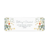 Elegant Wildflower Wedding Retouradres Etiket (Voorkant)