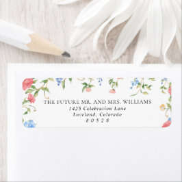 Elegant Wildflower Wedding Retouradres Etiket