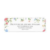 Elegant Wildflower Wedding Return Address Etiket (Voorkant)