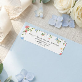 Elegant Wildflower Wedding Return Address Etiket