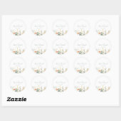 Elegant Wildflower Wedding Ronde Sticker (Vel)