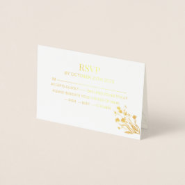 Elegant Wildflower Wedding RSVP Card Folie Kaarten