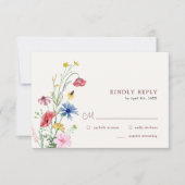Elegant Wildflower Wedding RSVP Kaart (Voorkant)