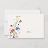 Elegant Wildflower Wedding RSVP Kaart (Achterkant)