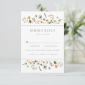 Elegant Wildflower Wedding RSVP Kaart (Staand voorkant)