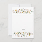 Elegant Wildflower Wedding RSVP Kaart (Achterkant)