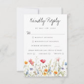 Elegant Wildflower Wedding RSVP Kaartje (Voorkant)