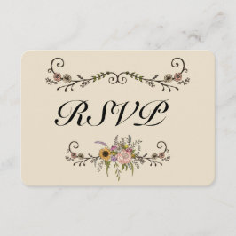 Elegant Wildflower Wedding RSVP Matte 3,5 x 5 inch