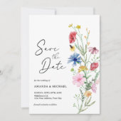 Elegant Wildflower Wedding Save The Date (Voorkant)