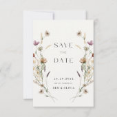 Elegant Wildflower Wedding Save the Date Kaarten (Voorkant)