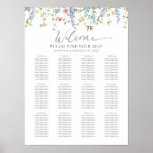 Elegant Wildflower Wedding Seating Chart Poster (Voorkant)