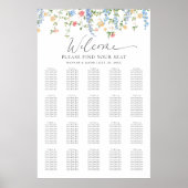 Elegant Wildflower Wedding Seating Chart Poster (Voorkant)