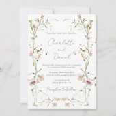 Elegant Wildflower Wedding-uitnodiging Kaart (Voorkant)