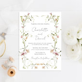 Elegant Wildflower Wedding-uitnodiging Kaart