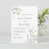 Elegant Wildflower Wedding-uitnodiging Kaart (Staand voorkant)