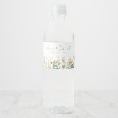 Elegant Wildflower Wedding Waterfles Etiket (Voorkant)