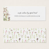 Elegant Wildflower Wedding Website RSVP Mini Visitekaartjes (Voorkant /achterkant)