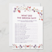 Elegant Wildflower What Did the Groom Say Game (Voorkant)