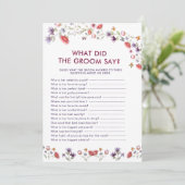 Elegant Wildflower What Did the Groom Say Game (Staand voorkant)
